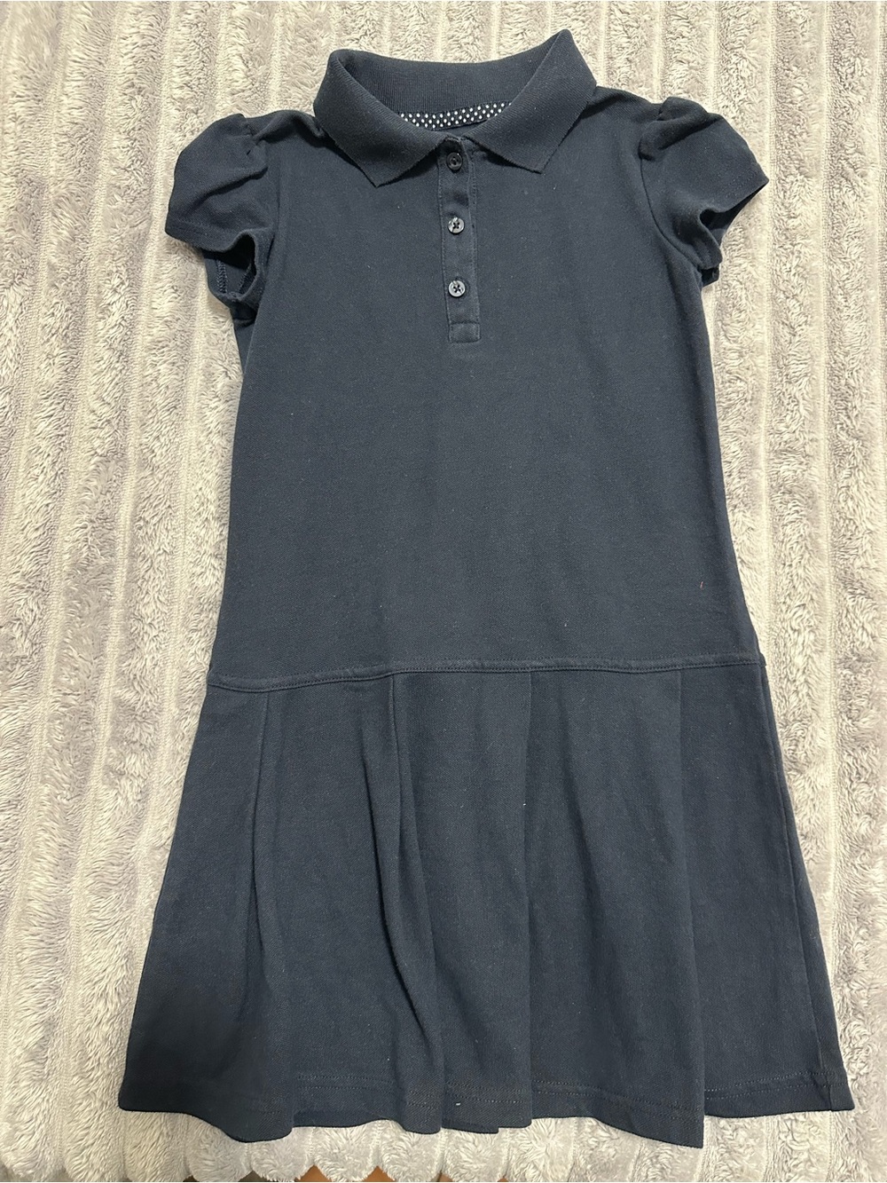 Cat & Jack Navy Polo Dress with Puff Sleeves